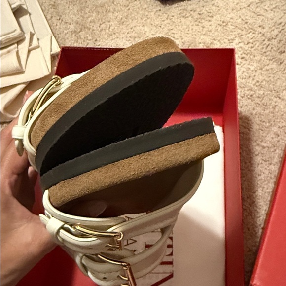 Valentino Garavani 30mm Fussfriend White Calf Leather New Sz 37 (7) - Picture 9 of 13